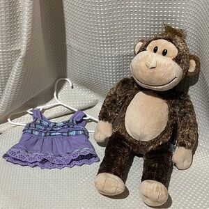 Build-A-Bear 3/2010 18” Brown Smiling Monkey with Justice Purple Dress